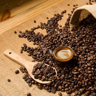 Arabica coffee beans are handles natural