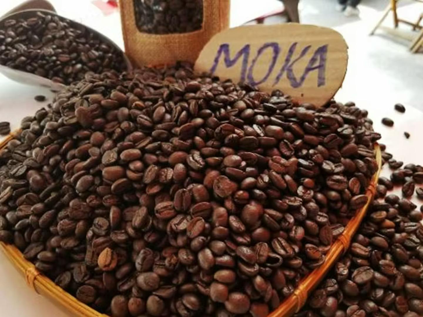 Moka coffee beans